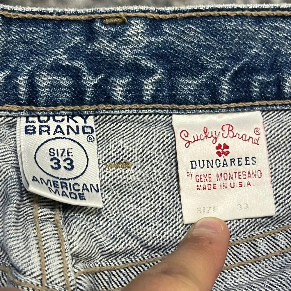 Vintage Lucky Brand Jeans 219 Low Rise Bootcut Mens 33x28 Blue Denim USA 90s Y2K